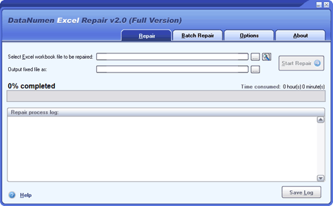 DataNumen Excel Repair Screenshot